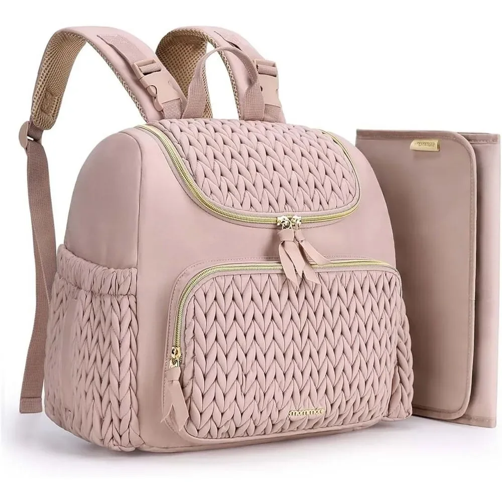 mommore Diaper Bag Small Diaper Backpack Pink